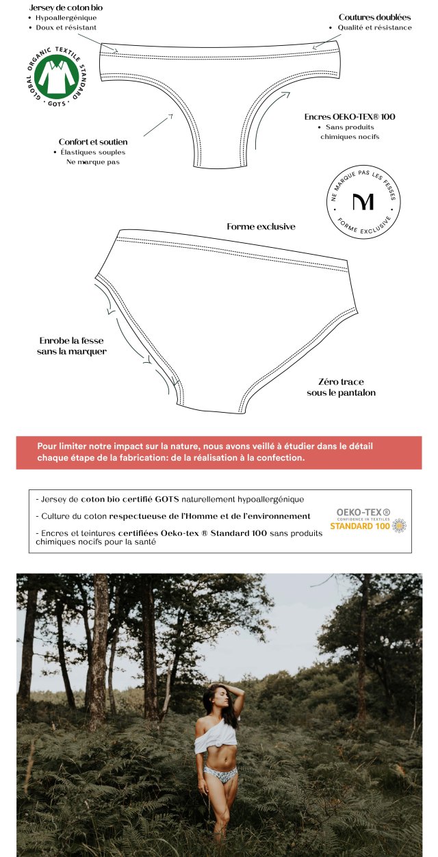 - jersey de coton bio certifié GOTS naturellement hypoallergénique - culture du coton respectueuse de l’Homme et de l’environnement - encres et teintures certifiées Oeko-tex ® Standard 100 = sans produits chimiques nocifs pour la santé