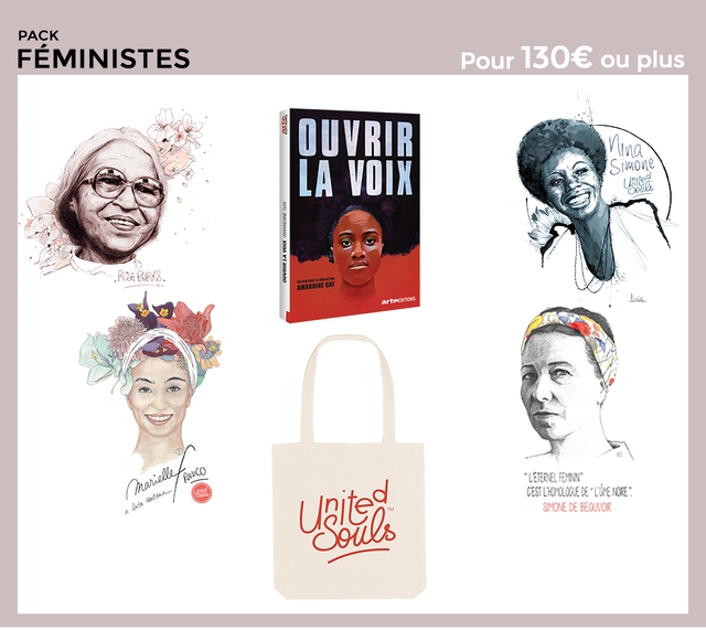 PACK FEMINISTES Pour 130e ou plus OUVRIR ina Simove LA VOIN united AMANDINE GAY FEMNN CEST LHOMOLOGLE DE LME NORE SMONE DE BEOUNOR